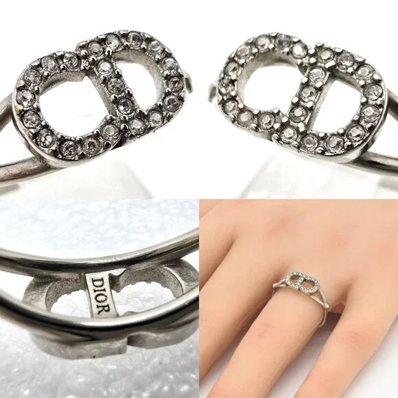 Dior Clair D Lune Clair de Lune Ring L White Crystal CD Signature - Picture 8 of 9